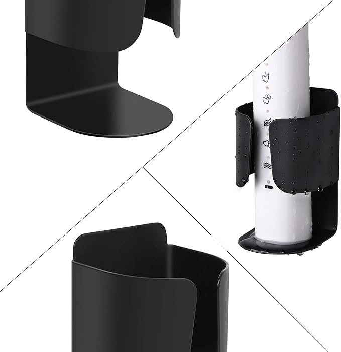 Electric Toothbrush Holder, 304 Stainless Steel Wall Mounted Self Adhesive Storage Organizer Stand Rack for Electric Toothbrush, Toothpaste, Facial Cleanser(4 Pack Black)