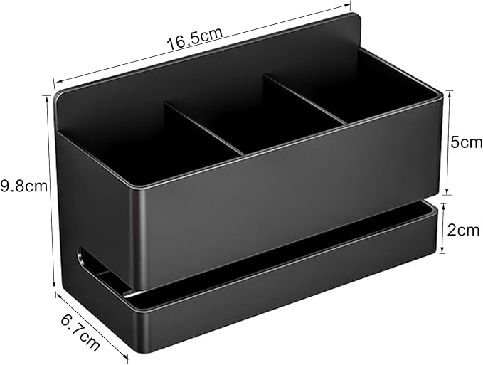 Aluminum Electric Toothbrush Holder - Bathroom Wall Mounted Toothbrush Holder (Black, Three Slot)