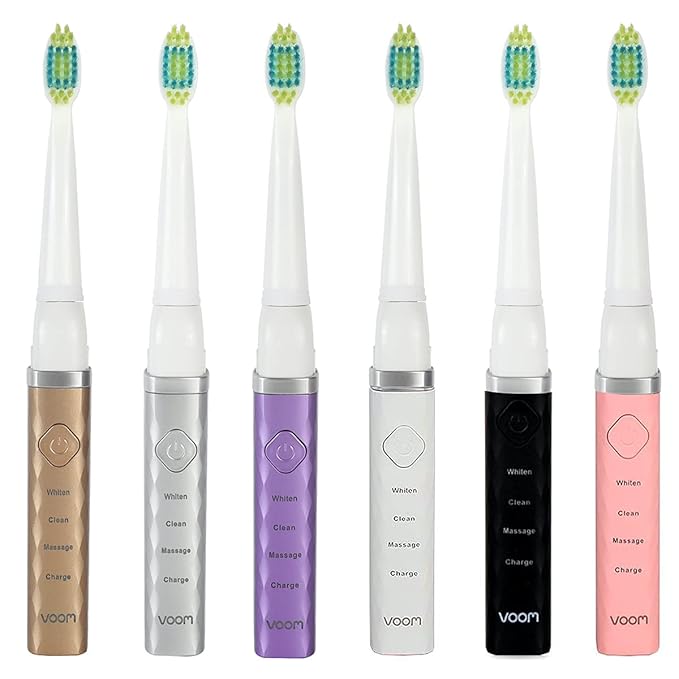 Voom Sonic Pro 3 Rechargeable Electric Toothbrush With Soft Dupont Nylon Bristles Dentist Recommended Portable Oral Care 2-Minute Timer 3 Adjustable Speeds Light Weight Design - Black