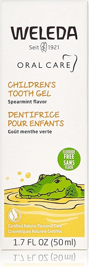 Weleda Oral Care Children's Tooth Gel, 1.7 Fluid Ounce (Pack of 3), Fluoride Free, Spearmint Flavor, Plant Rich Toothpaste with Calendula, Silica and Fennel