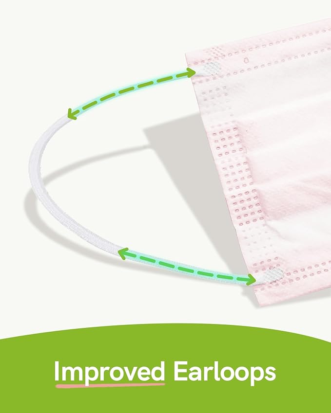 FriCARE Disposable Face Masks, 3-Ply ASTM Level 3 Medical Grade, Breathable & Comfortable for Adult Daily Work/Sun Protection, 50 Pack Peach Blossom Dream