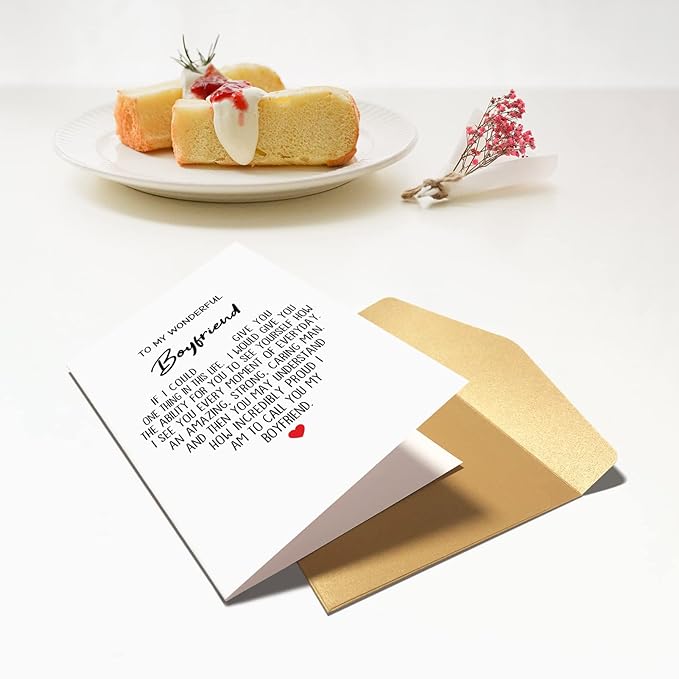Chenive Heartfelt Boyfriend Greeting Card, Birthday Card for Boyfriend, Anniversary Card for Him, How Incredibly Proud I Am To Call You My Boyfriend