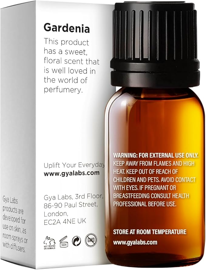 Gya Labs Gardenia Essential Oil - 0.34 Fl Oz - for Hair, Skin, Diffuser, Aromatherapy & DIY Candle Making Scent