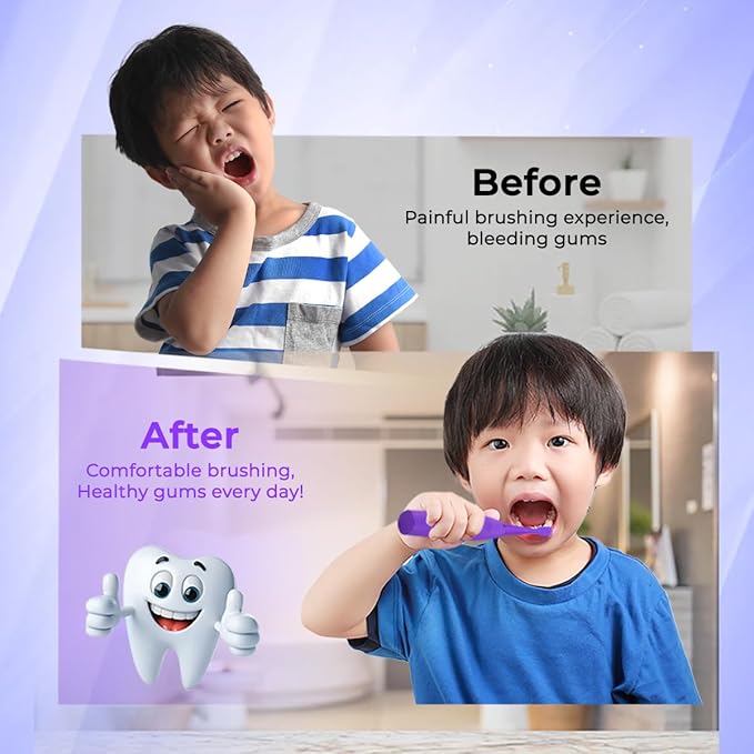 6 Pack Toothbrush Replacement Heads Compatible with Burst Kids Electric Toothbrush, Burst Kids Replacement Heads with Ultra-Soft Bristles, Dust Cover Caps, Perfectly Compatible (Purple)