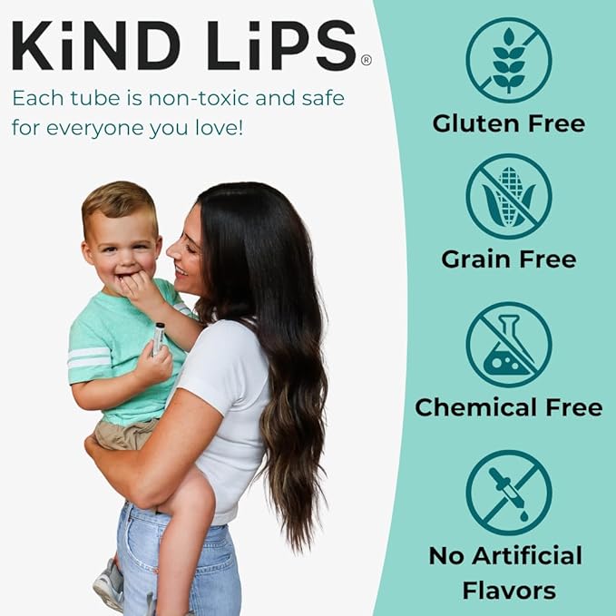 Kind Lips Watermelon Lip Balm 3-Pack - USDA Organic, Natural Chapstick Alternative for Dry Lips | Gluten-Free, Cruelty-Free