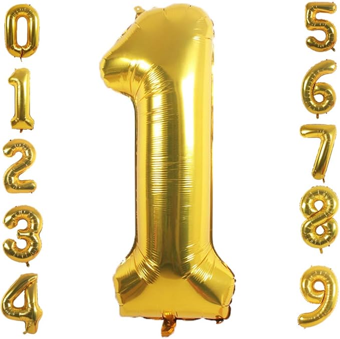 gold Foil Balloons Number 1, 42 inch