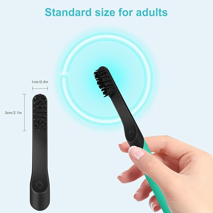 4-Count Black Electric Toothbrush Replacement Heads Compatible with Similar Sonic Toothbrushes Adult Refill Brush Heads