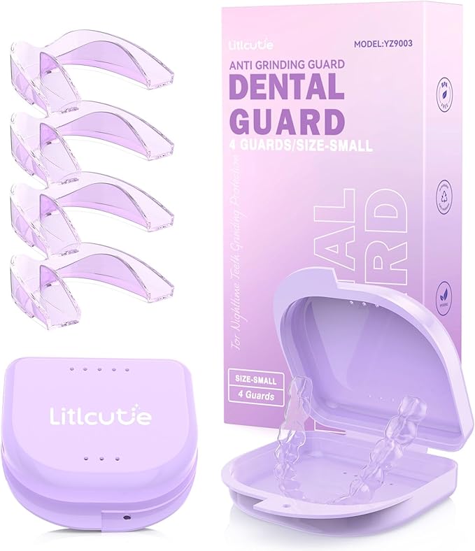 Litlcutie Mouth Guard for Grinding Teeth at Night, Night Guards for Teeth Grinding, Mouth Guard for Sleeping, Small (4 Pack)