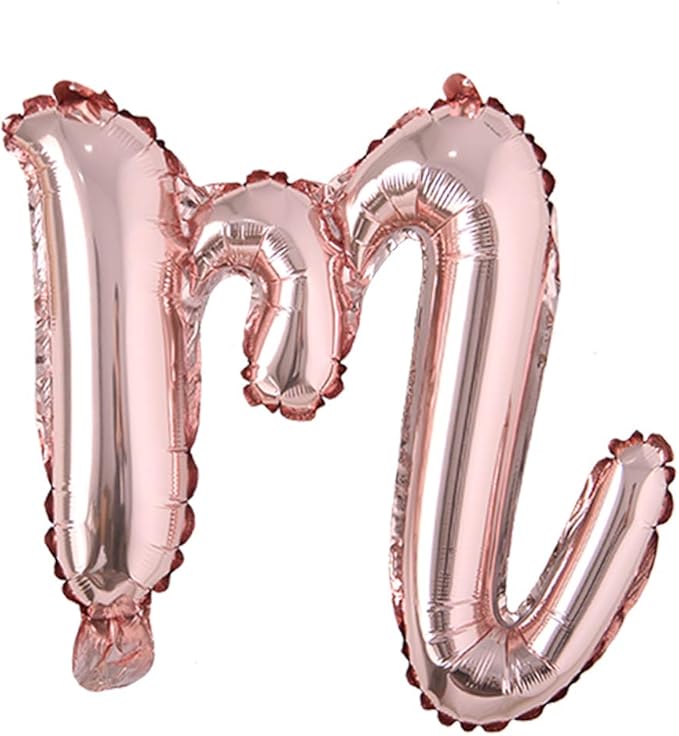 18 Inch Rose Gold Happy Birthday Balloons - Lowercase Letters Handwriting Style Balloons for Birthday Party Decoration