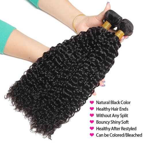Taziza Brazilian Water Wave Bundles Human Hair 12A Unprocessed Virgin Remy Hair 3 Bundles(16 18 20 Inch) Water Wave Human Hair Bundles Wet and Wavy Natural Black Color