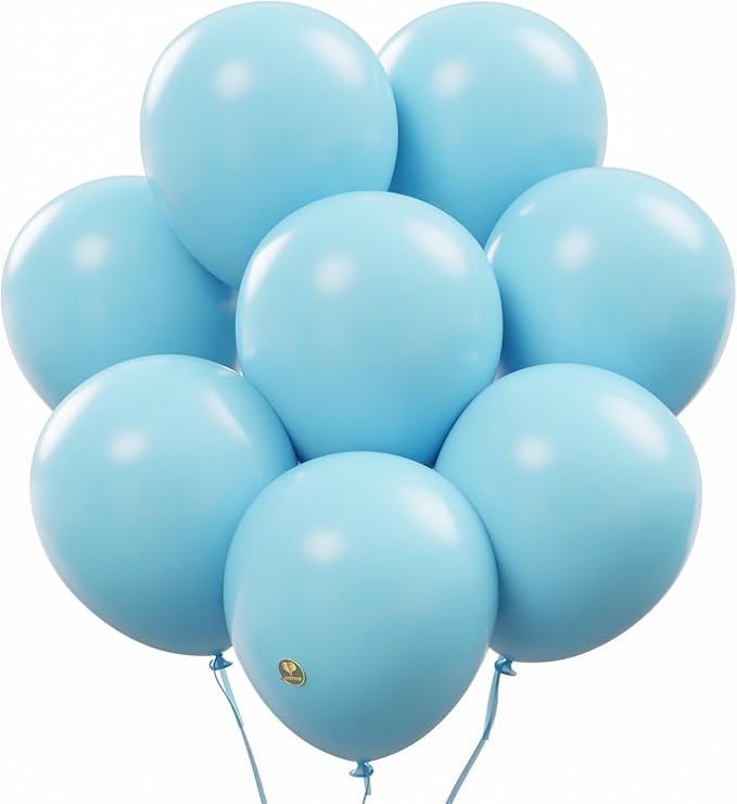 AFTERLOON® Biodegradable Balloons 24 pcs Baby Blue 12 Inch, Matte Color Thickened Extra Strong Latex Helium Float, Colorful Bulk Color ballon baloon Globos Para Decoration De Fiestas Kids