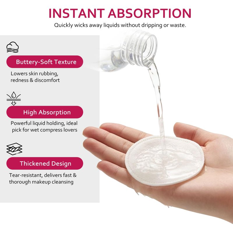 Astraescly Cotton Rounds Bulk 2000 Count, Soft Makeup Remover Pads for Face 100% Pure Cotton Lint-Free Hypoallergenic Gentle Exfoliating Facial Pads for All Skin Types & Toner, 20 Packs of 100 Count