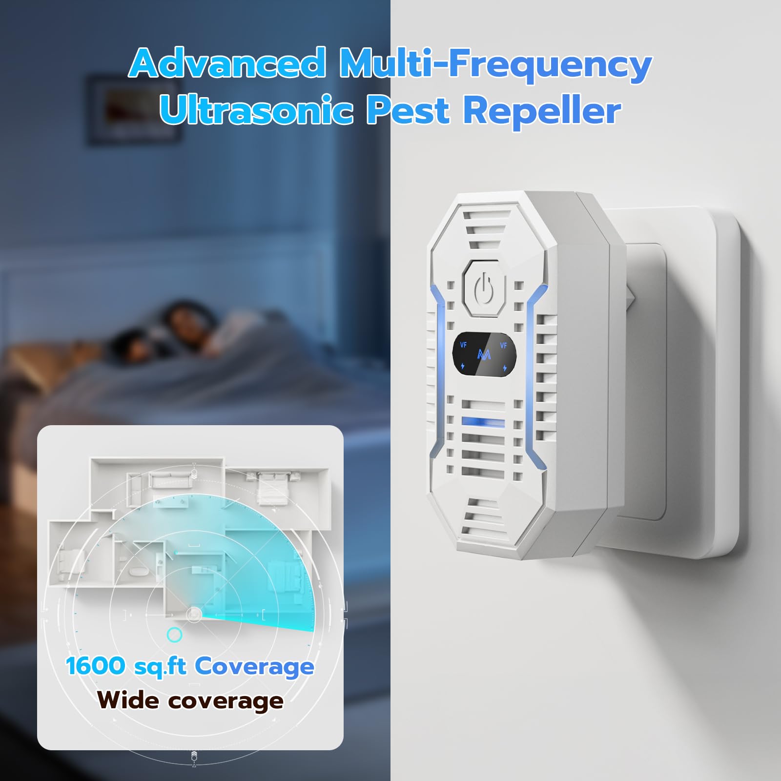 2026 Upgrade Ultrasonic Pest Repeller, 4 Pack Plug-in Electronic Mouse Deterrent with Smart Frequency, Safe & Quiet Indoor Rodent Repellent for Mice, Rats, Roaches, Ants, Spiders, Mosquitoes & Bugs