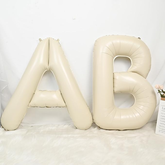 Cream A Letter Balloons,40 Inch Letter A Balloon Beige,Helium Custom Letter Balloon for Birthday Anniversary Party Decorations