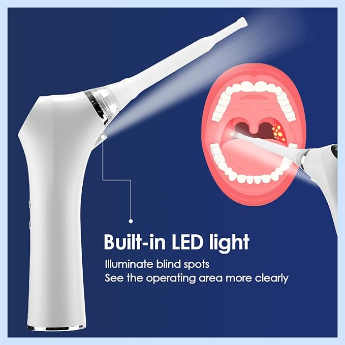 Electric Tonsil Stone Remover – High-Precision & Painless Cleaning, Food-Grade Suction Tool with LED Light, 12 Attachments & Vacuum Cleaning for Tonsil Stones, Bad Breath Relief