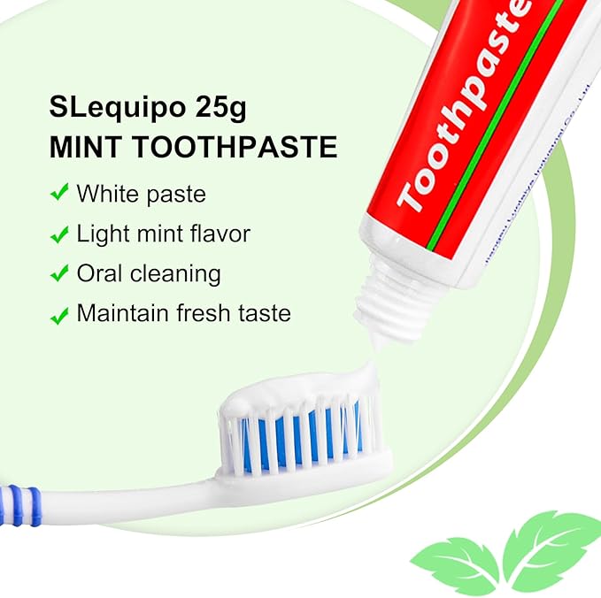 10 pcs Travel Size Toothpaste Bulk, 0.88oz/25 Grams Small Toothpaste Travel Size Bulk 4x1.4 inches Mint Mini Disposable for Hotel,Guests,Homeless,Charity