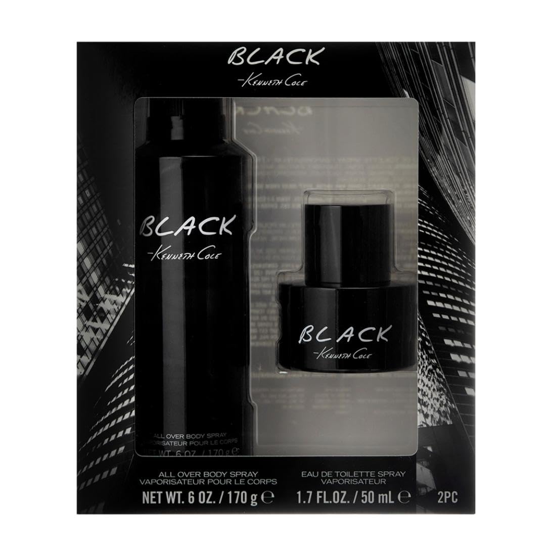 Kenneth Cole Black Eau de Toilette Cologne 2 PC Gift Set for Men