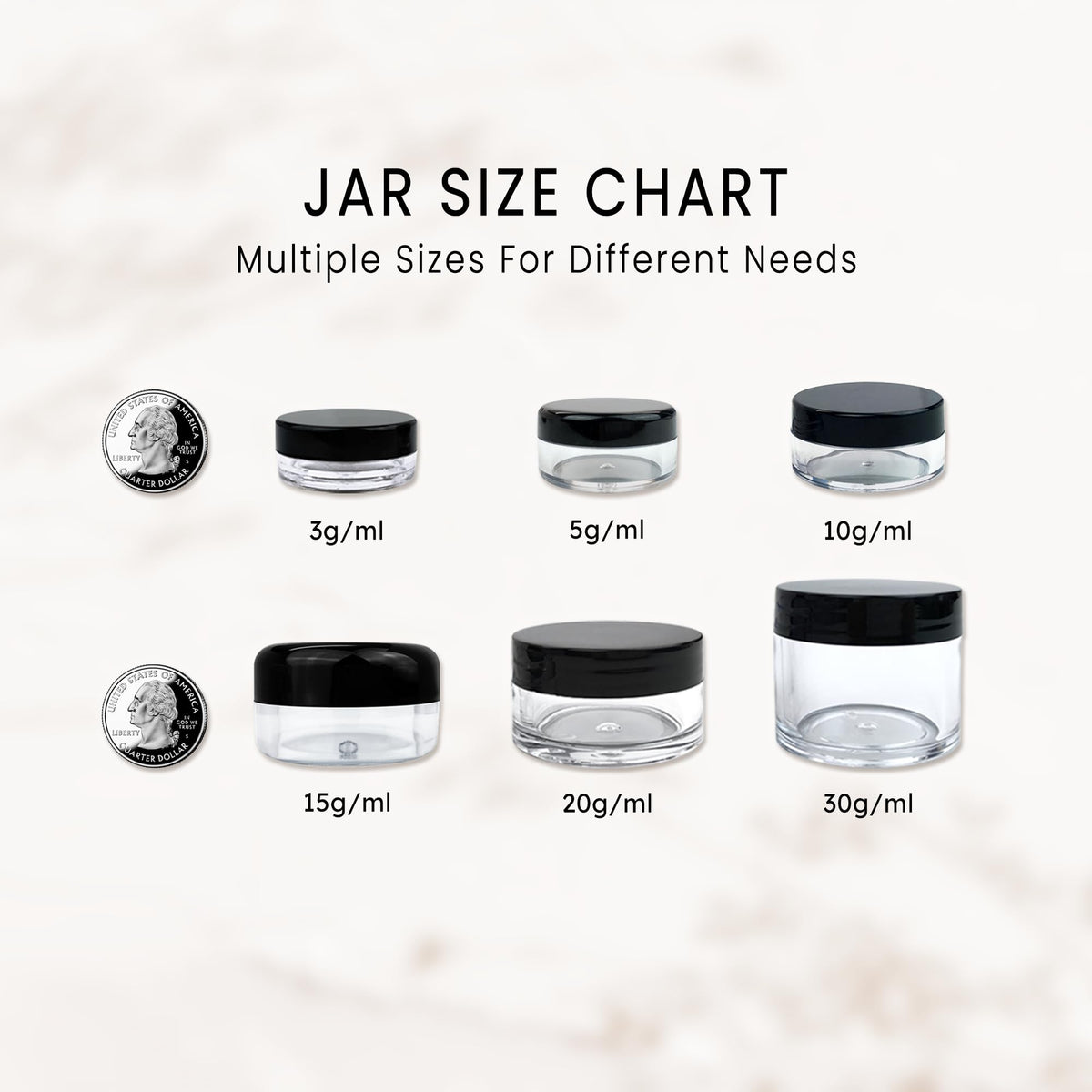 (Quantity: 200 Pieces) Beauticom 5G/5ML Round Clear Jars with White Lids for Lotion, Creams, Toners, Lip Balms, Makeup Samples