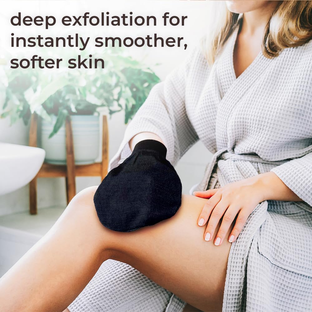 Natural Elephant Exfoliating Hammam Glove - Face and Body Exfoliator Mitt 5 and 10 Packs (Chocolate Brown (Pack of 10))