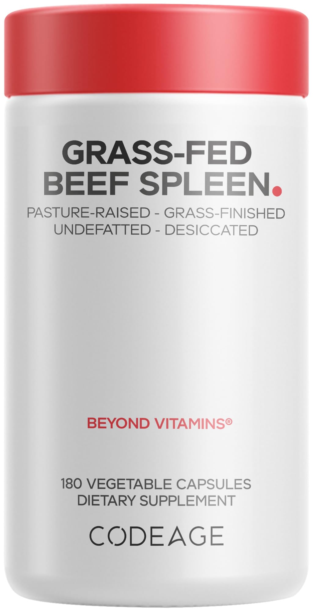 Codeage Beef Spleen, Grass-Fed, Freeze Dried, Desiccated, 180 Capsules