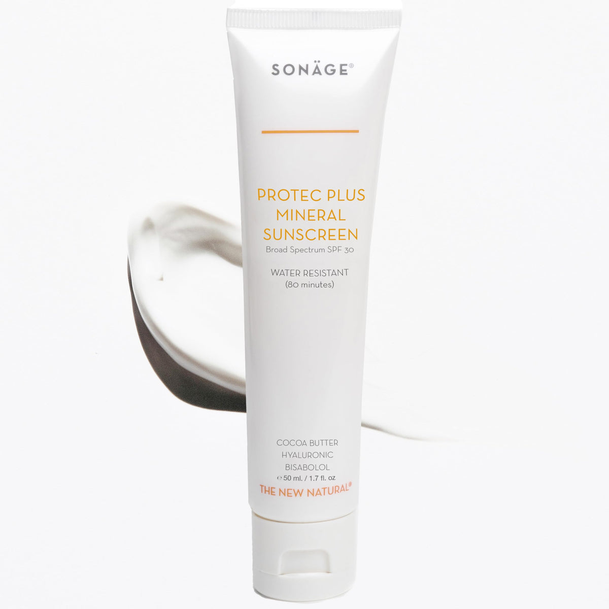Sonage Protec Plus Mineral Sunscreen: Lightweight, Non-Greasy SPF 30 Face Sunscreen with Zinc Oxide | Natural & Reef-Safe