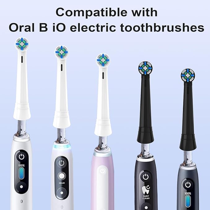 IO Replacement Heads Compatible with Oral B IO 2/3/4/5/6/7/8/9/10/Deep Clean Electric Toothbrushes, Brush Heads Compatible with Oral B IO with Medium Bristles (12 Black)