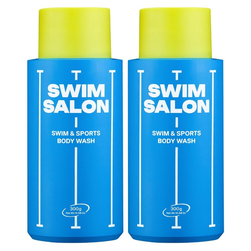 SWIM SALON Chlorine Removal Body Wash for Swimmers | Vitamin C Removes Chlorine & Restores Skin Barrier | For Pool, Saltwater & Hard Water | Sulfate-Free, Silicone-Free (10.58 oz, Pack of 2)