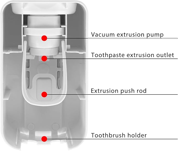 2 Slot Toothbrush Holder and Toothpaste Dispenser Wall Mounted, Automatic Toothpaste Squeezer, 2 in 1 Tooth Brush Toothpaste Organizer for Shower (Black 2Pack)