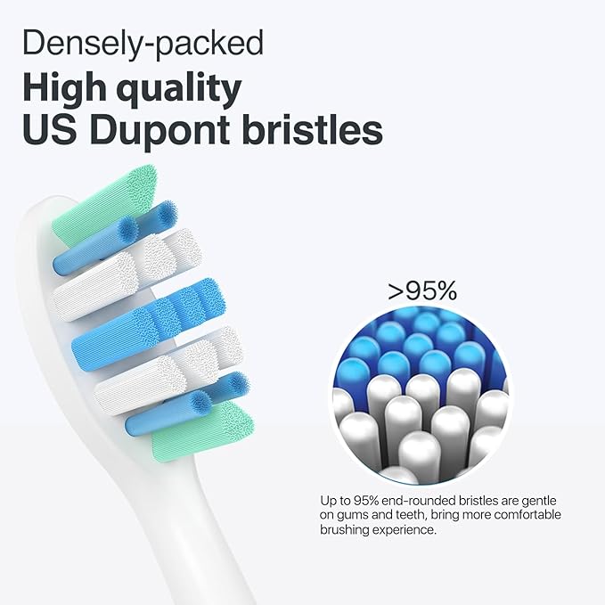 Electric Toothbrush Heads for Philips Sonicare Replacement Heads C1,C2,G2,4100,W,Replacement Brush Head Compatible with Phillips Sonicare Electric Toothbrushes C2,C1,G2,for Sonic Care Brush,6 Pcs