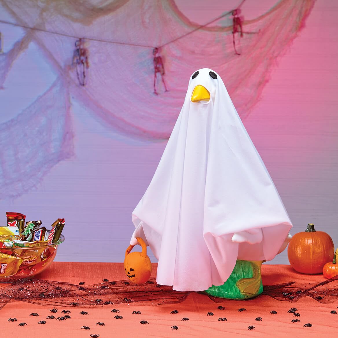 GAGGLEVILLE Ghost Goose Outfit, Fits Large 23" H Statue