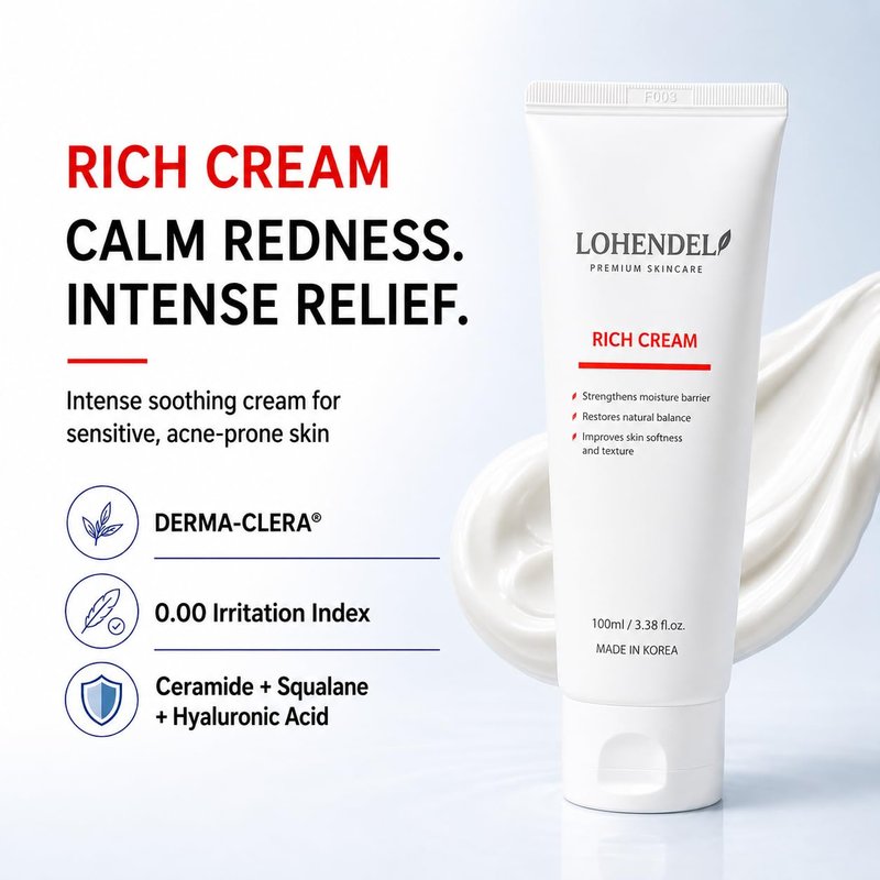 LOHENDEL Rich Cream - Soothe Irritated Skin, Intense Moisturizer