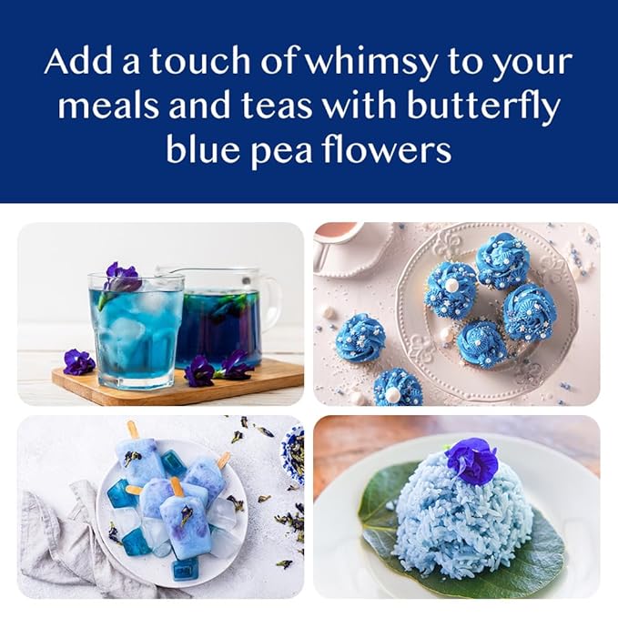 VAHDAM, Butterfly Pea Flower Tea (1.76oz) 100+ Cups | Delicate & Earthy | Vacuum Sealed for Freshness | Butterfly Pea Flower Loose Leaf | Brew Iced Tea, Cooking, Mocktails & Cocktails