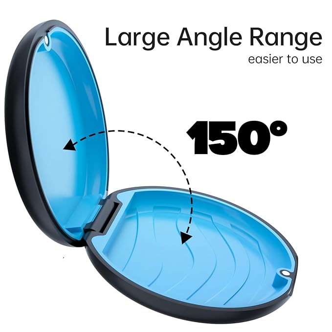 Retainer Case, Slim Aligner Case Compatible with Invisalign, Cute Retainer Box with Silicone Pad, Black