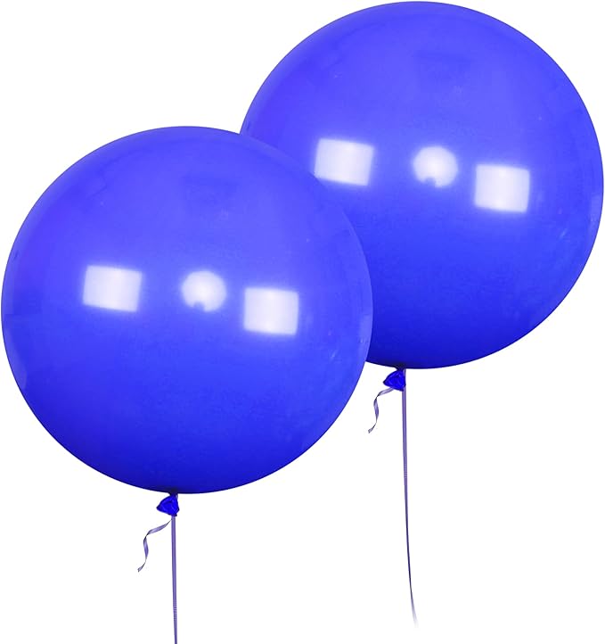 AZOWA 24 Inch Royal Blue Balloon 10 Large Latex Balloons for Party Wedding Birthday Baby Shower Decoration (Royal Blue, 10 Pcs)