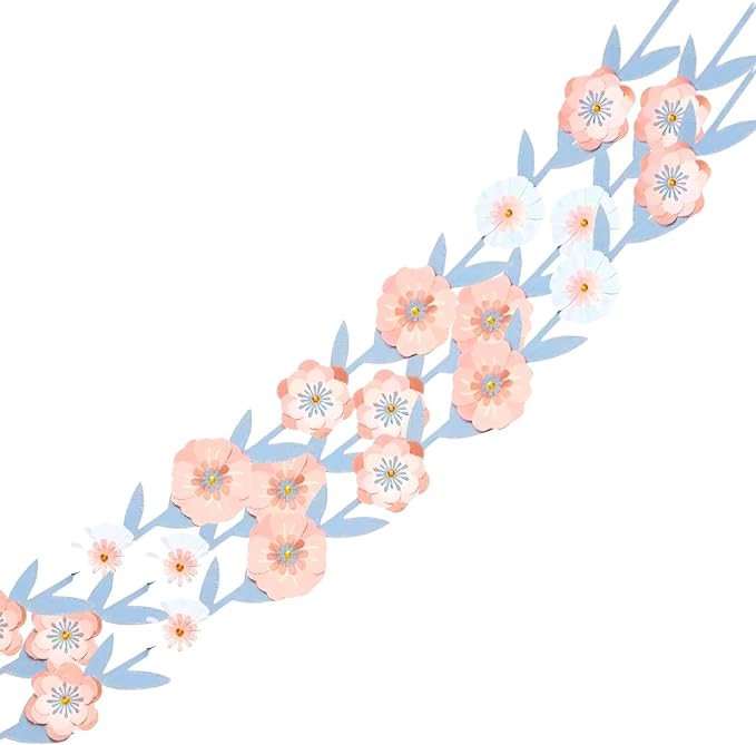 Charming Multicolor Garland - Pack of 1, Great for Parties & Events, Rose Gold Floral, 75"
