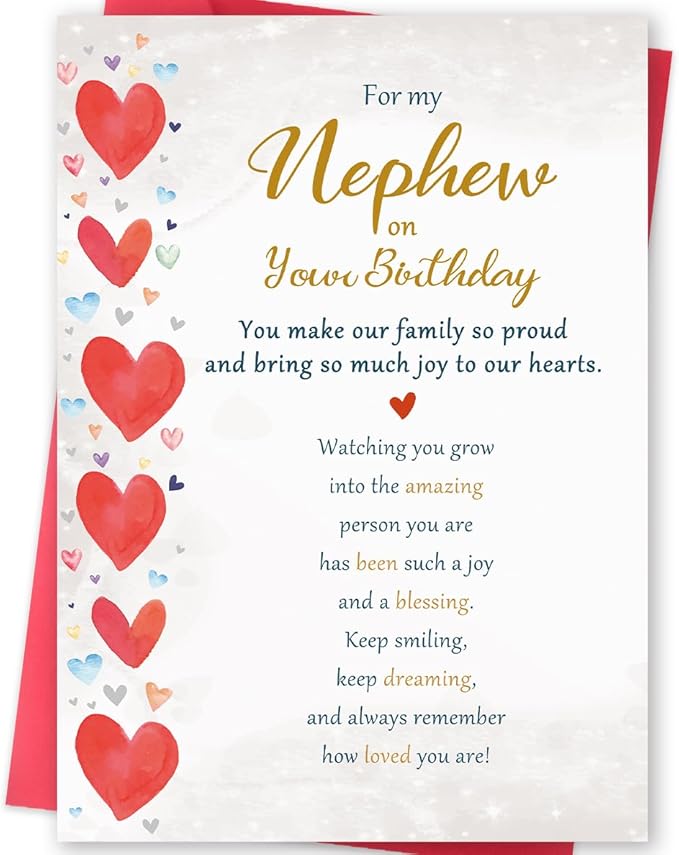 Nephew Birthday Card Gifts, Birthday Card for Nephew from Uncle Aunt