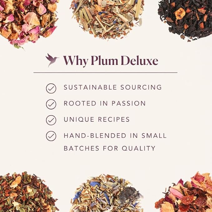 Vanilla Sugar Cookie Herbal Tea – Caffeine-Free Loose Leaf Blend with Rooibos, Vanilla and Cinnamon – Naturally Smooth Flavor, No Added Sugar – 60 to 80 Cups – Small Batch USA – Plum Deluxe