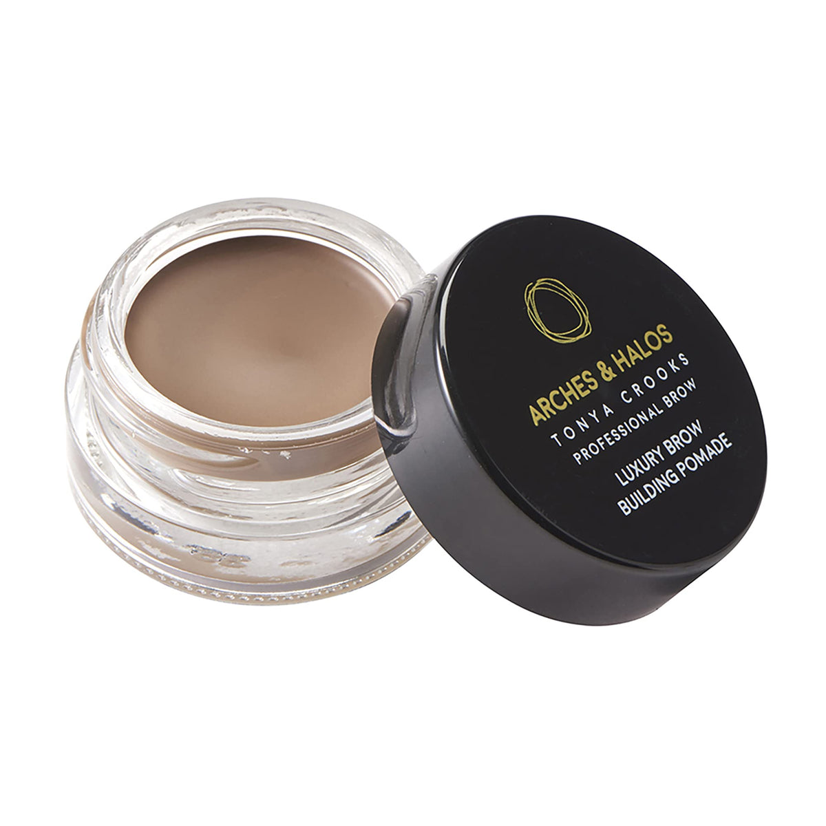 Arches & Halos Luxury Brow Building Pomade - Warm Brown - Tinting Brow Definer for Sculpting and Shaping Eyebrows - Soft, Smudge-Proof, Silky Texture - Lightweight Cream and Gel Blend - 0.016 oz