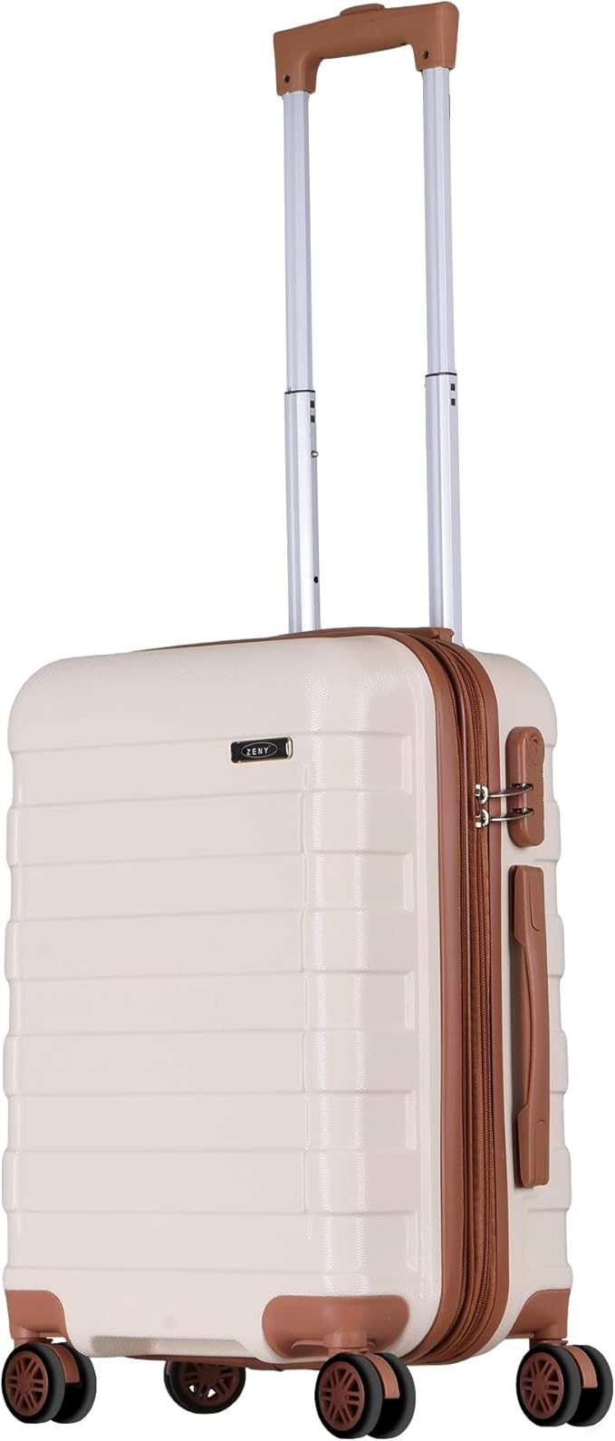 LEMY Hardside Expandable Luggage,Waterproof Suitcase with Spinner Wheels&Height Adjustable Handle for Travel, Business Trips,White