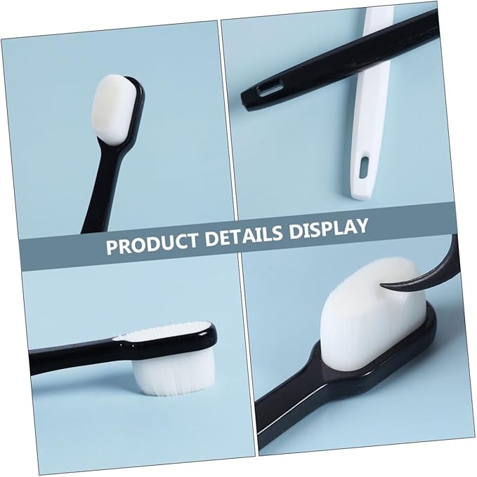 2Pcs Soft Bristle Toothbrush for Adults Sensitive Gum Care Ergonomic Handle Gentle Cleaning for Home and Travel Couples White and Black