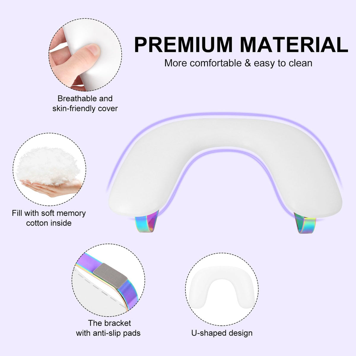 Hand Rest for Nails Tech,U-Shaped Nail Hand Rest Stand,Big Non-Slip Nail Hand Rest Holder Pillow with Stable Legs,PU Leather Hand Rest Cushion for Manicure Salon Use