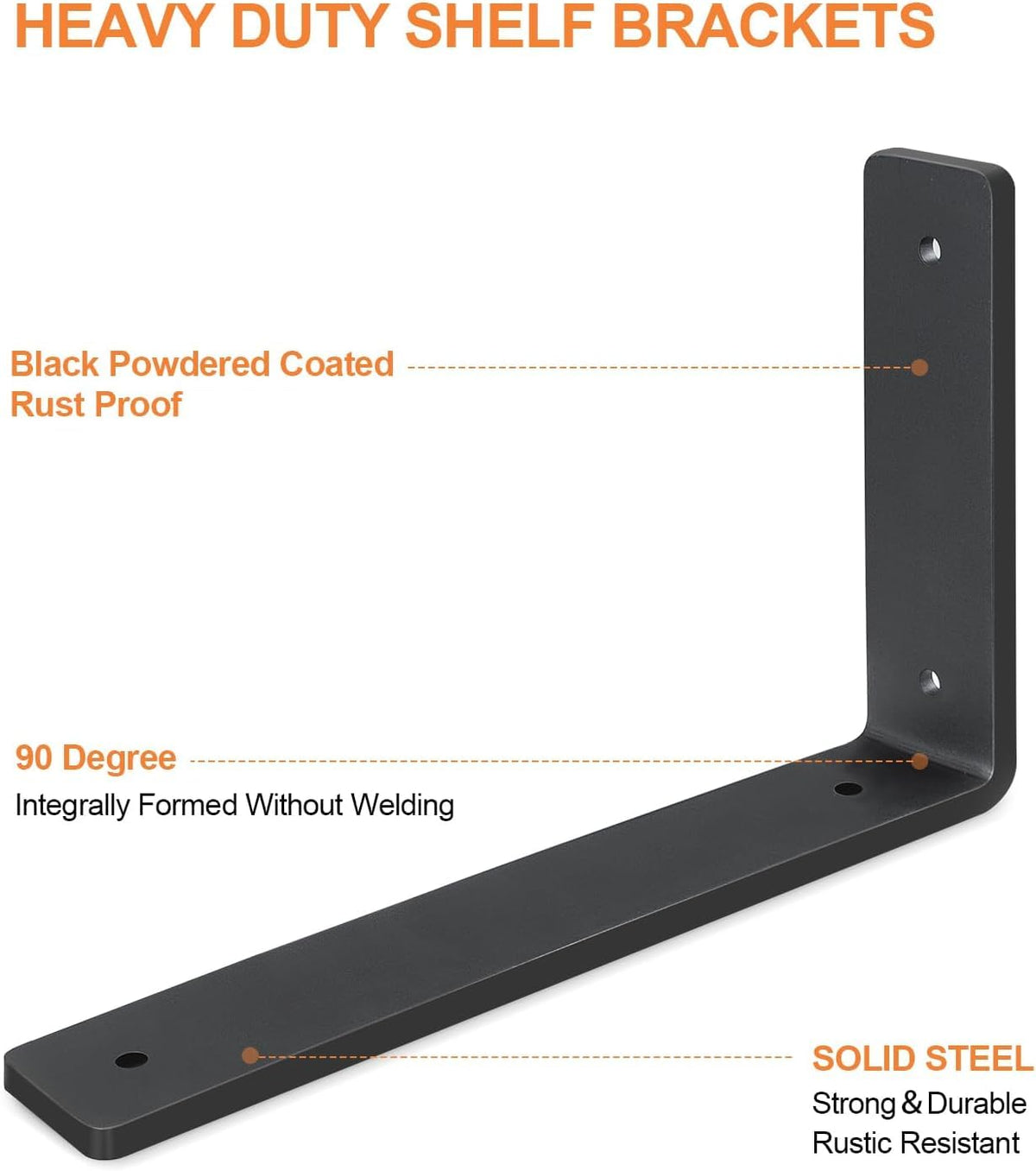 Heavy Duty Shelf Brackets 10 Inch, 6 Pack Floating Shelf Brackets, L Wall Shelf Bracket for DIY Decorative with Mounting Hardware