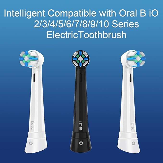 IO Replacement Heads Compatible with Braun Oral B iO 2/3/4/5/6/7/8/9/10 Series Electric Toothbrushes, IO Brush Heads Compatible with Oral B iO for Teeth Clean (6 Black)