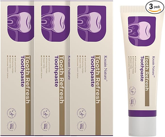 Whitening Toothpaste, Fresh Breath Formula, Natural Oral Care & Enamel Repair, Helps Remove Coffee, Tea & Wine Stains, Fresh Minty Gel, 3.5 Oz Tube, 3 Pack