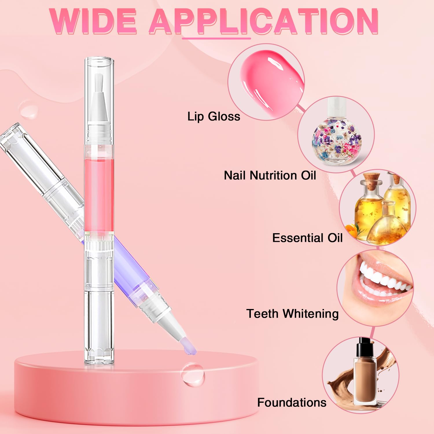 DupakSYS 3ml 50Pcs Nail Oil Pen, Empty Cuticle Oil Pen For Nail Growth