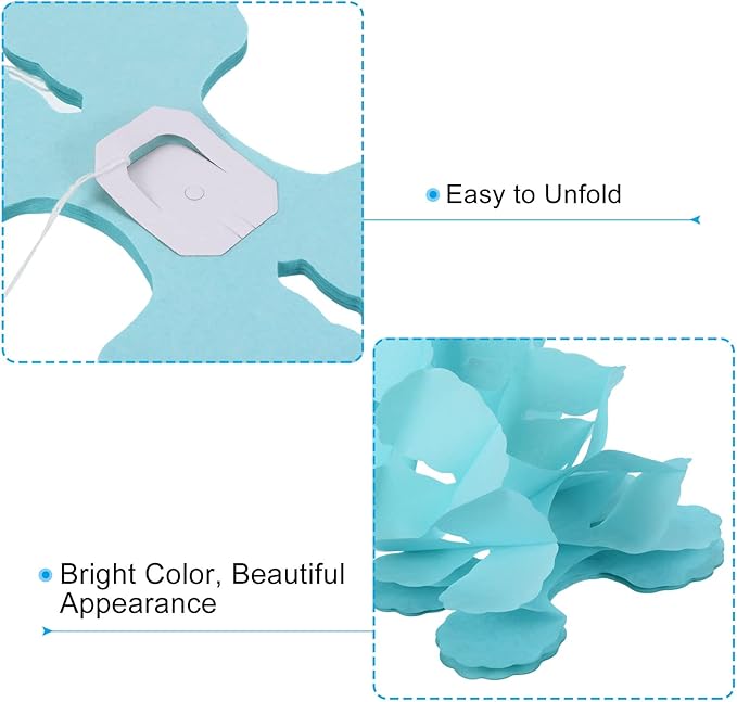 PATIKIL 9.8ft Four-Leaf Garland, 6 Pack Tissue Paper Hanging Flower Garland Reusable Streamers for Party Wedding Backdrop Decorations, Mint Green