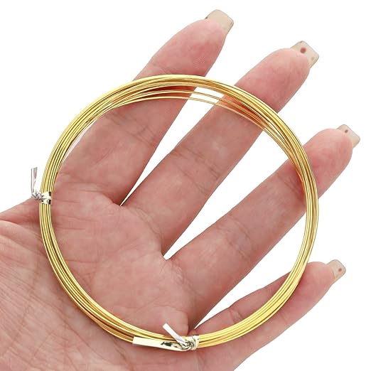 14K Gold Plated Wire 0.7mm 5 Meters Bead Cord for Bracelet Necklace Charm Beading Jewelry Making Findings