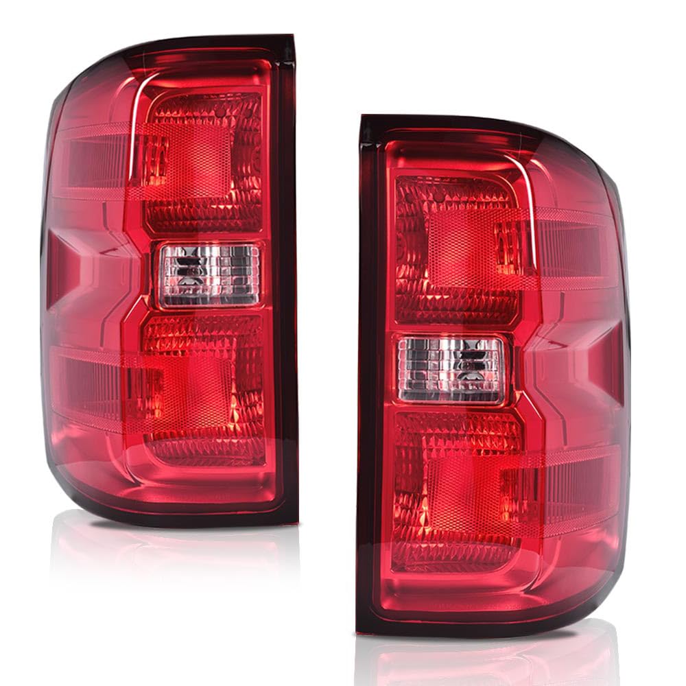 G-PLUS Tail Lights Assembly Rear Brake Lamps Fit Chevy Silverado 1500 2500 HD 2016-2019, Fit GMC Sierra 3500 HD 2016-2019 w/Wiri
