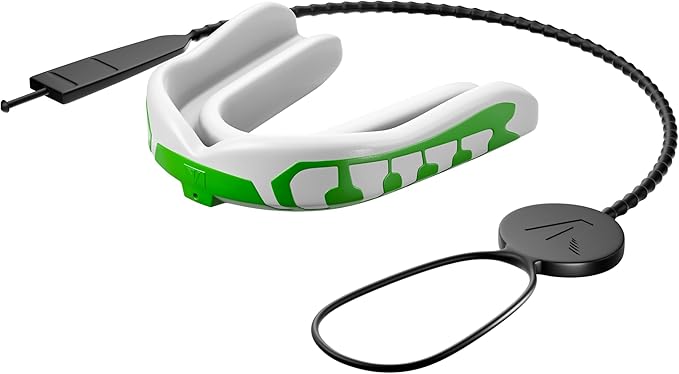 Velocity Champion Junior Mouthguard, 1 Pack, Green & White - for Ages 5 to 10 - Ideal for Lacrosse, Football, Hockey, Basketball, Soccer, Boxing, Martial Arts, Field Hockey, and More