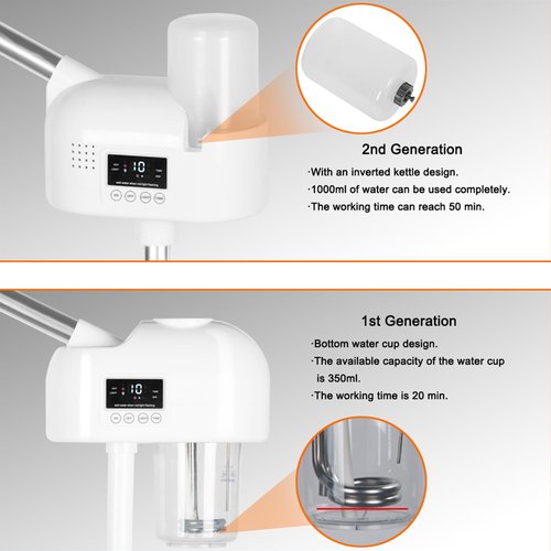 HeavenBird Professional Ozone Facial Steamer with Digital Display, 1L Large Water Jag, Fog in 50s, Timer Function, Hot Mist Function, for Home, Salon SPA